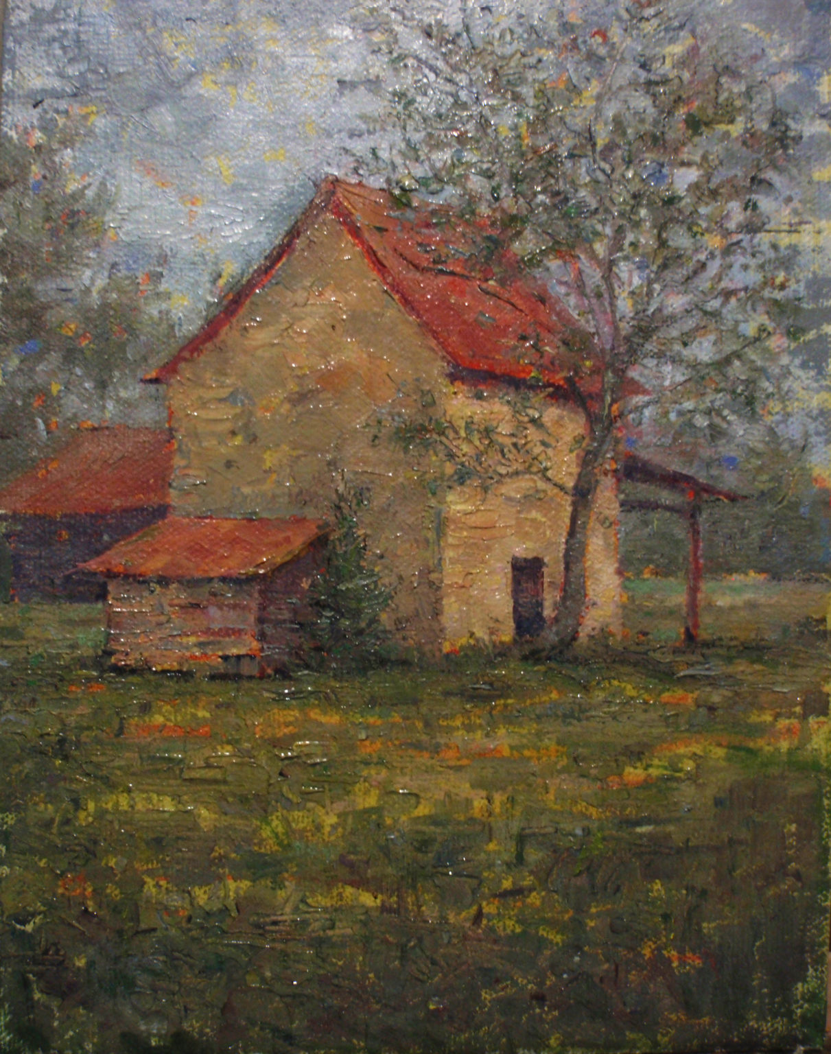 Halls&#039; Barn by Gerry O&#039;Neill, oil on panel, 8x10 at Craven Allen Gallery